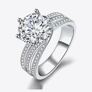 3 Carat Moissanite Three-Layer Ring in a size 8.5
